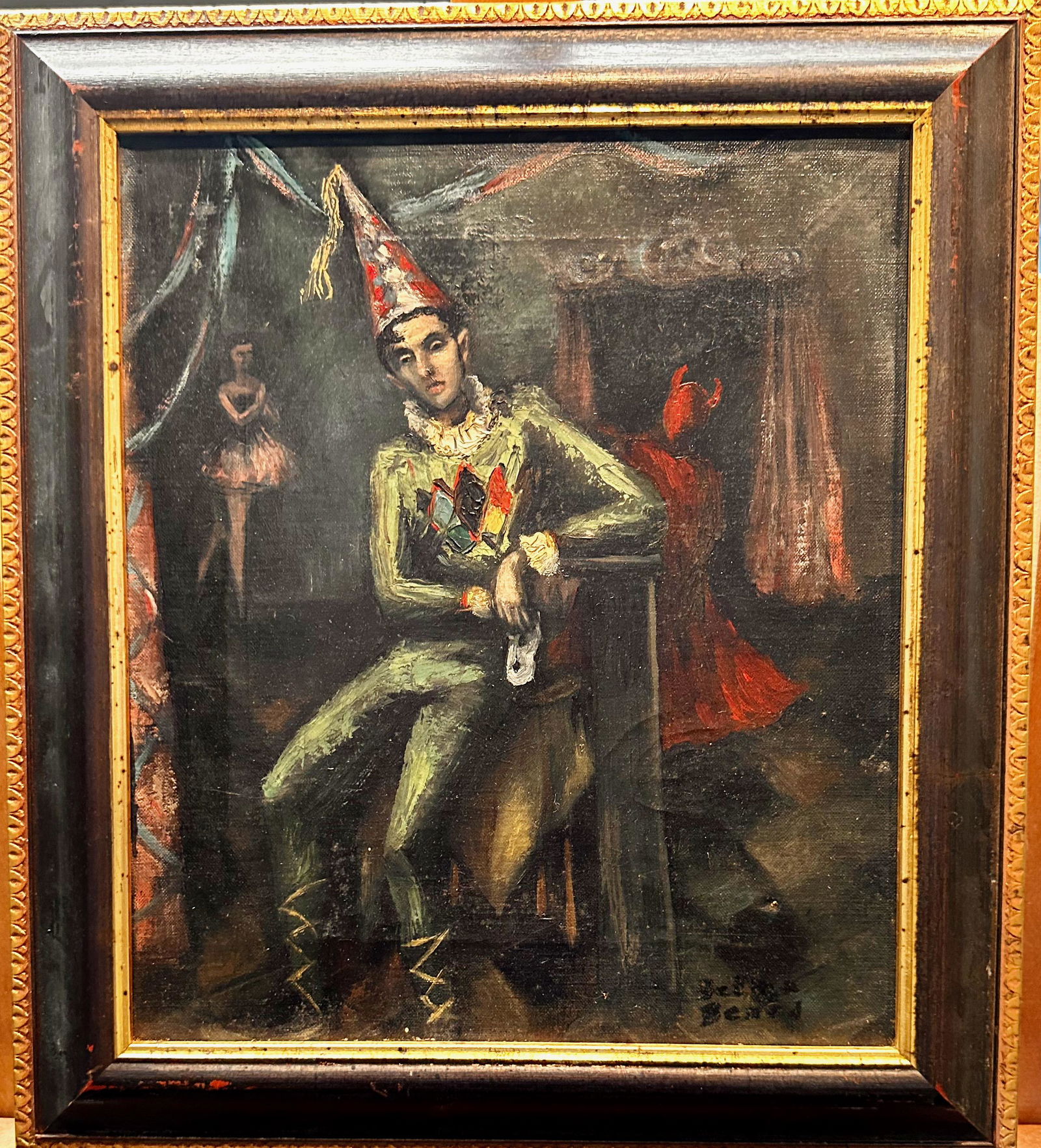 American Artist Circus Scene Signed Oil Painting (1 of 3)