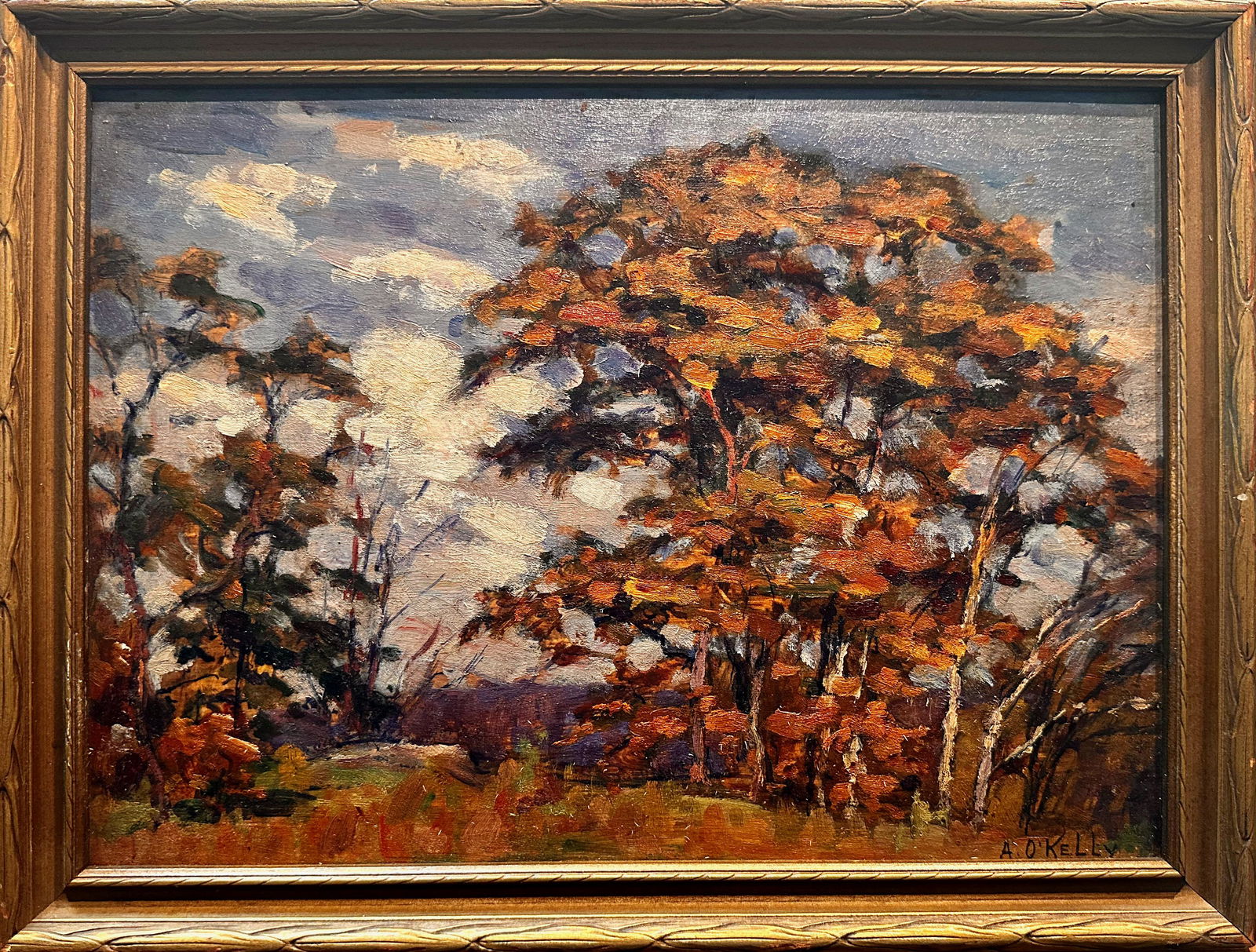 Aloysius O'Kelly American Artist Brooklyn Park Scene Oil Painting Signed Early (1 of 6)