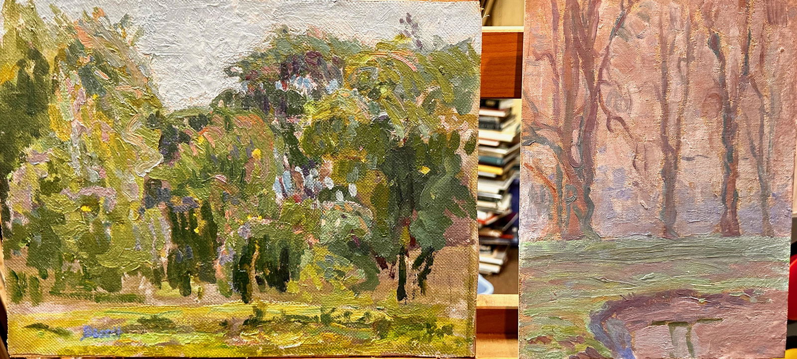 Pair of Vintage American Imppressionist Oil Painting Richard Bassett #2 (1 of 5)