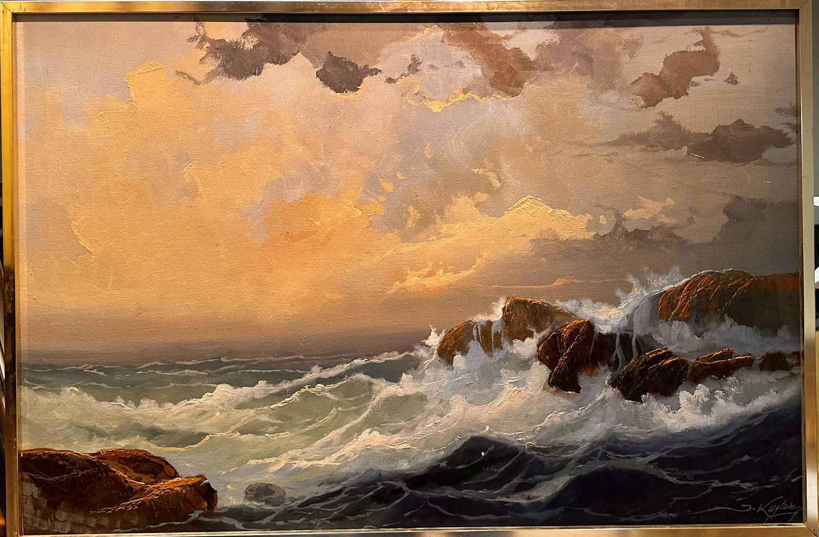 Josef Kugler Austria Impressionist Oil Painting Seascape Signed (1 of 4)