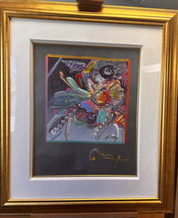 Peter Max German American Artist Original Mixed Media Painting Signed #1: Peter Max Original Mixed Media Painting Signed, titled "New York Flower Show", 23 x 18 1/2", 38 x 33 1/2" framed.Peter Max has evolved from a visionary Pop artist of the 1960s to a master of