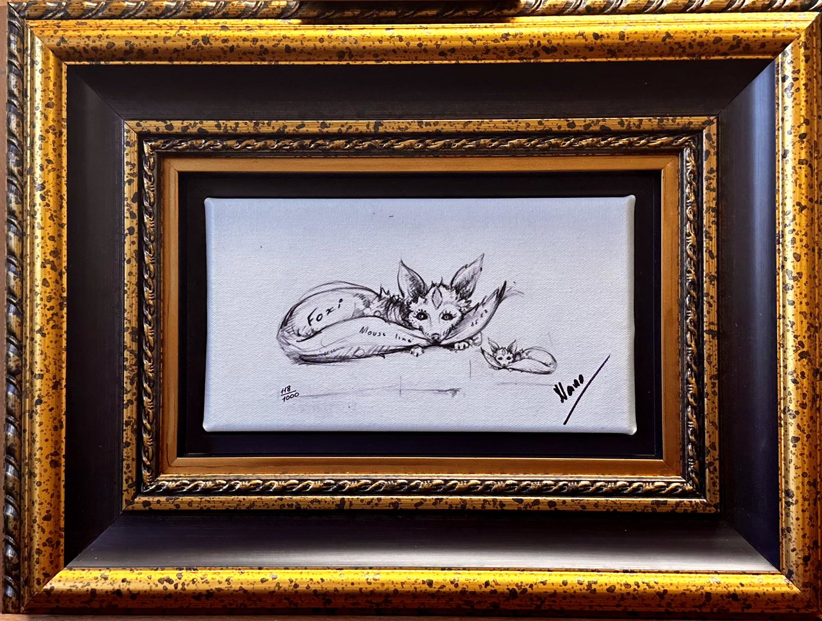 Nano Lopez Columbia Artist signed #1: Nano Lopez Columbia Artist signed print , not embellished Giclee Print, SLR, 118/1000, 5 1/2 x 9 1/4", 13 1/2 x 17 1/2" framed. Nano Lopez was born October 31, 1955, in Bogota Colombia to an affluent 