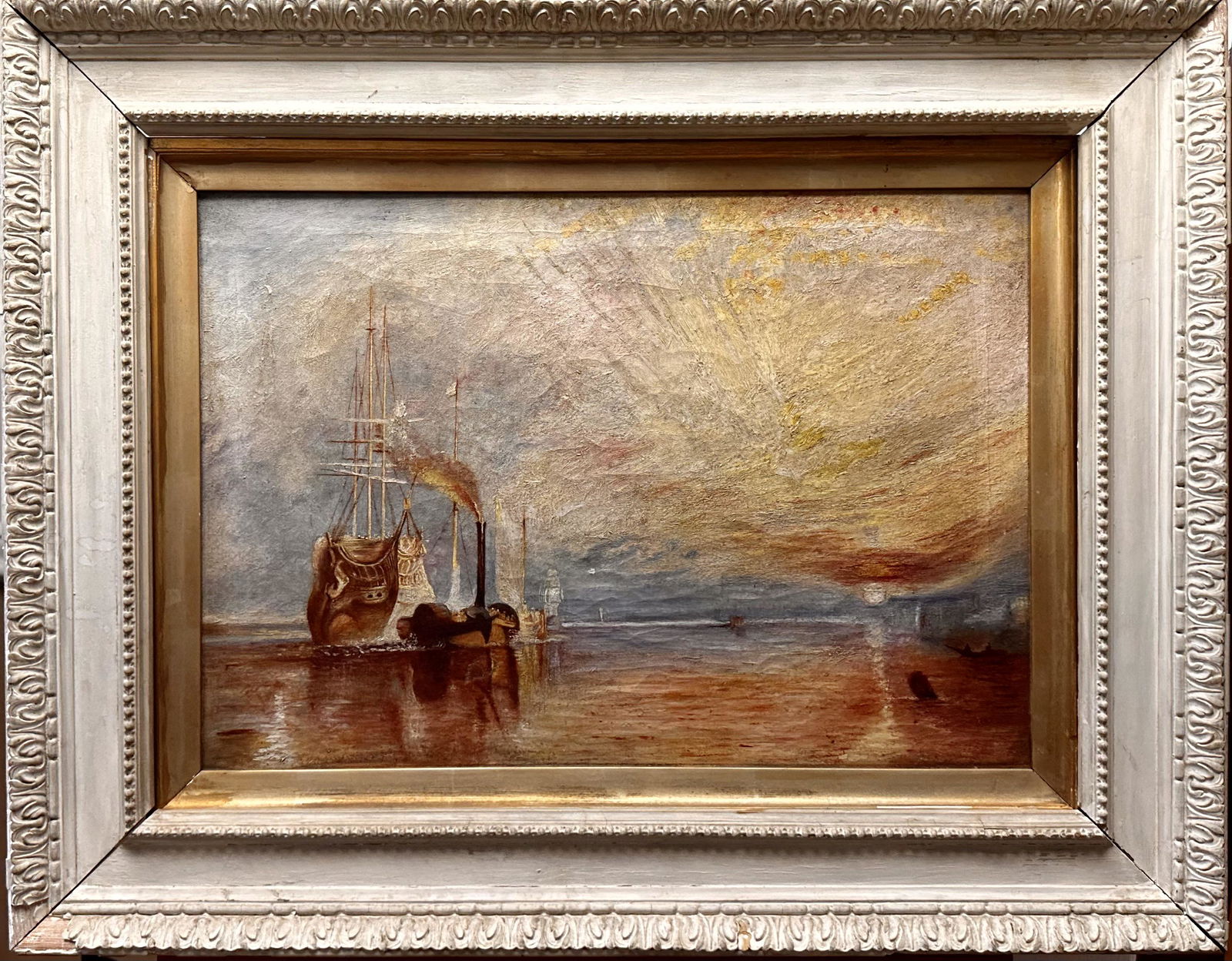 19th Century English Nautical Sunset original oil painting (1 of 5)
