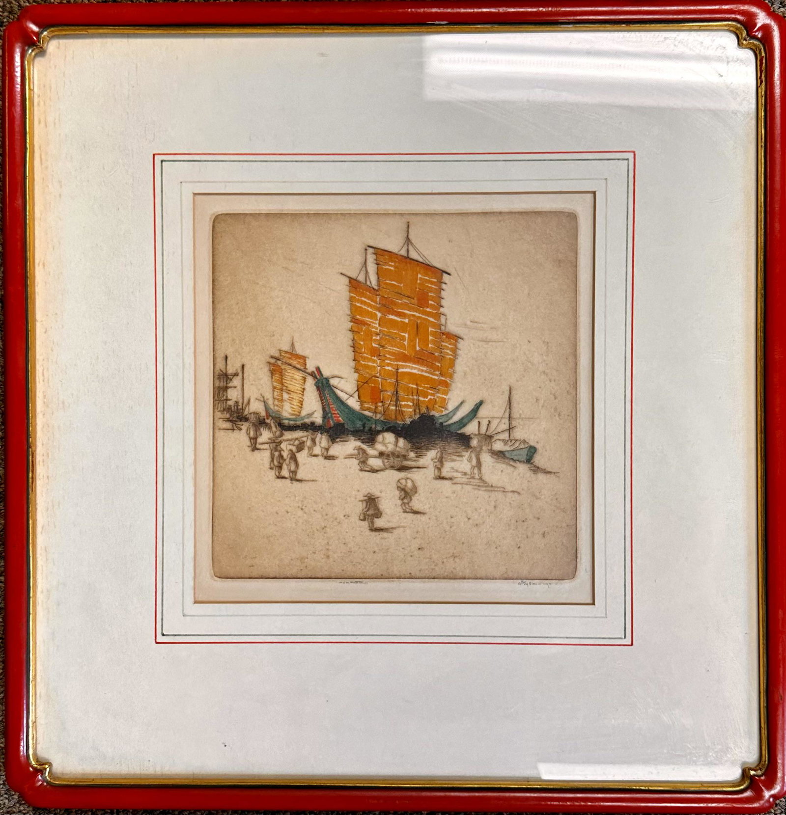 Dorsey Potter Tyson Maryland Artist Colored Etching Signed #3 (1 of 5)