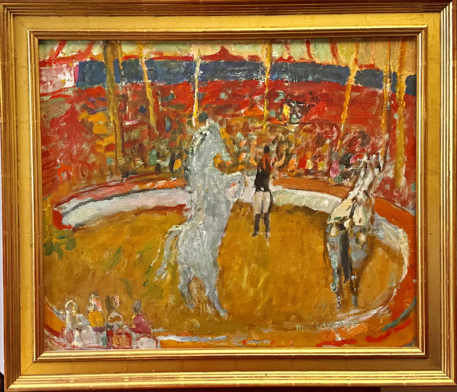 Expressionist School of Paris France Artist Circus Scene Oil Painting Signed (1 of 7)