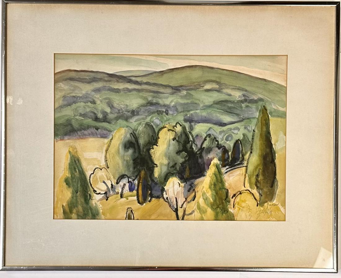 Bernard Gussow Amercan Artist Early Modernist landscape Signed: Bernard Gussow Amercan Artist Early Modernist landscape Signed, 10 x 14", 16 x 20" framed, circa