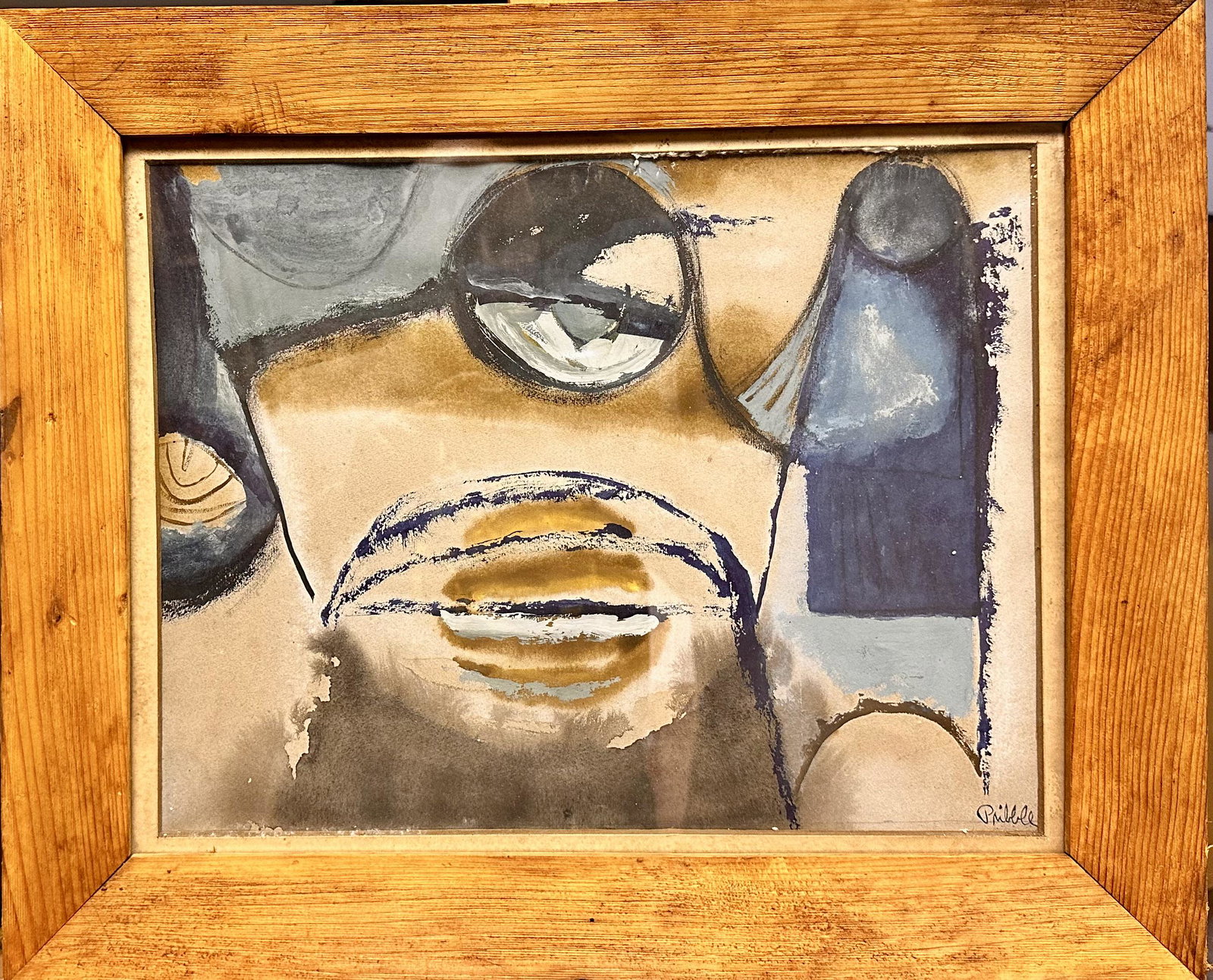 Wilfred Easton Pribble Post War Abstract Mixed Media Signed #1 (1 of 5)