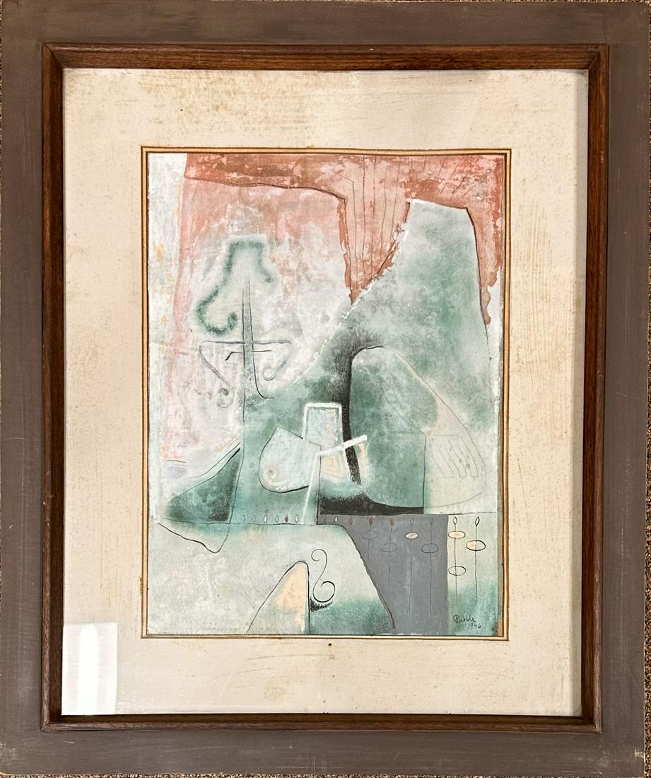 Wilfred Easton Pribble Post War Abstract Mixed Media Signed #2 (1 of 6)