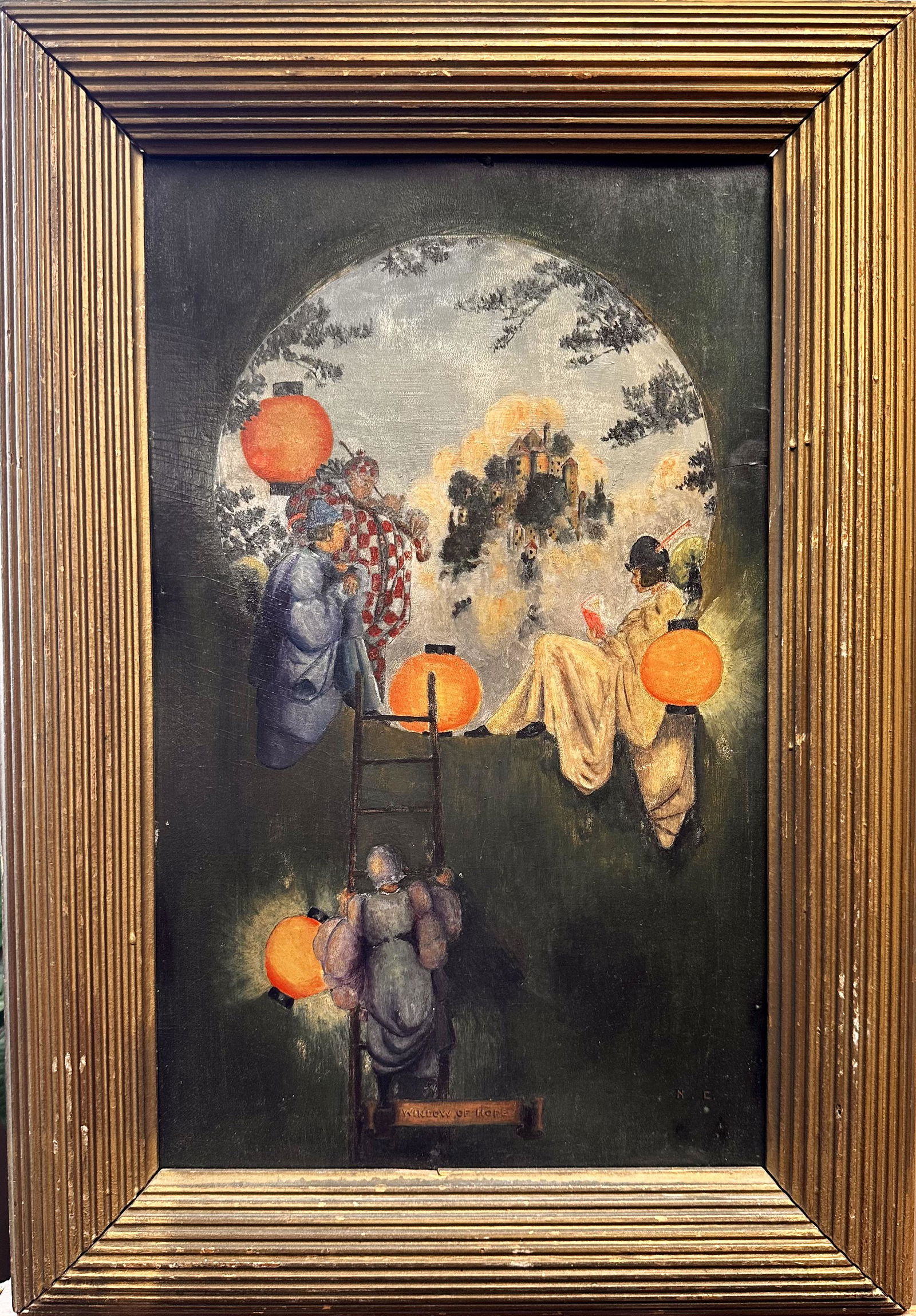 19th Century American Illustration Style of Maxfield Parish signed (1 of 6)