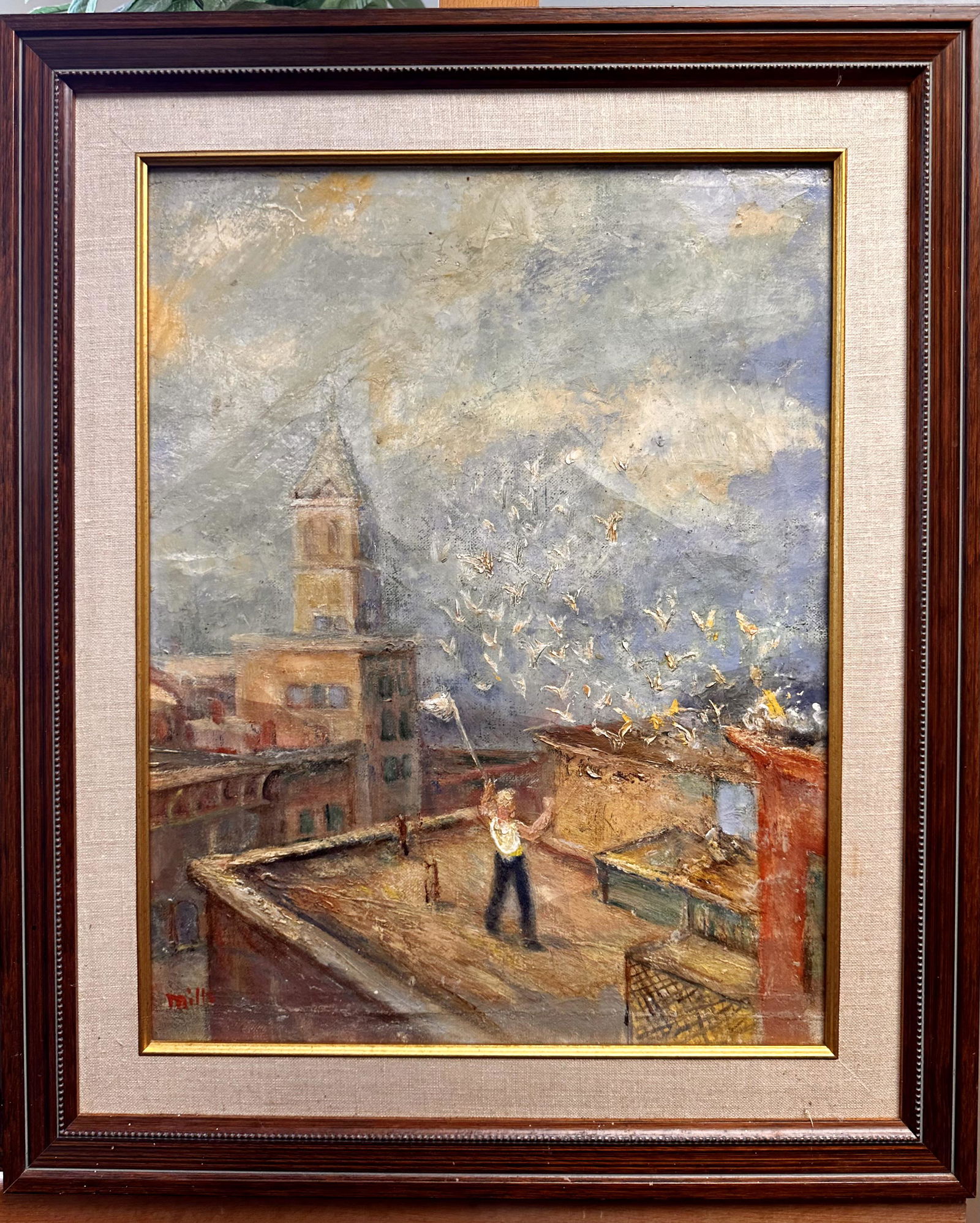 Hugh Lauren Mills New Jersey Ashcan School Oil Painting signed (1 of 4)
