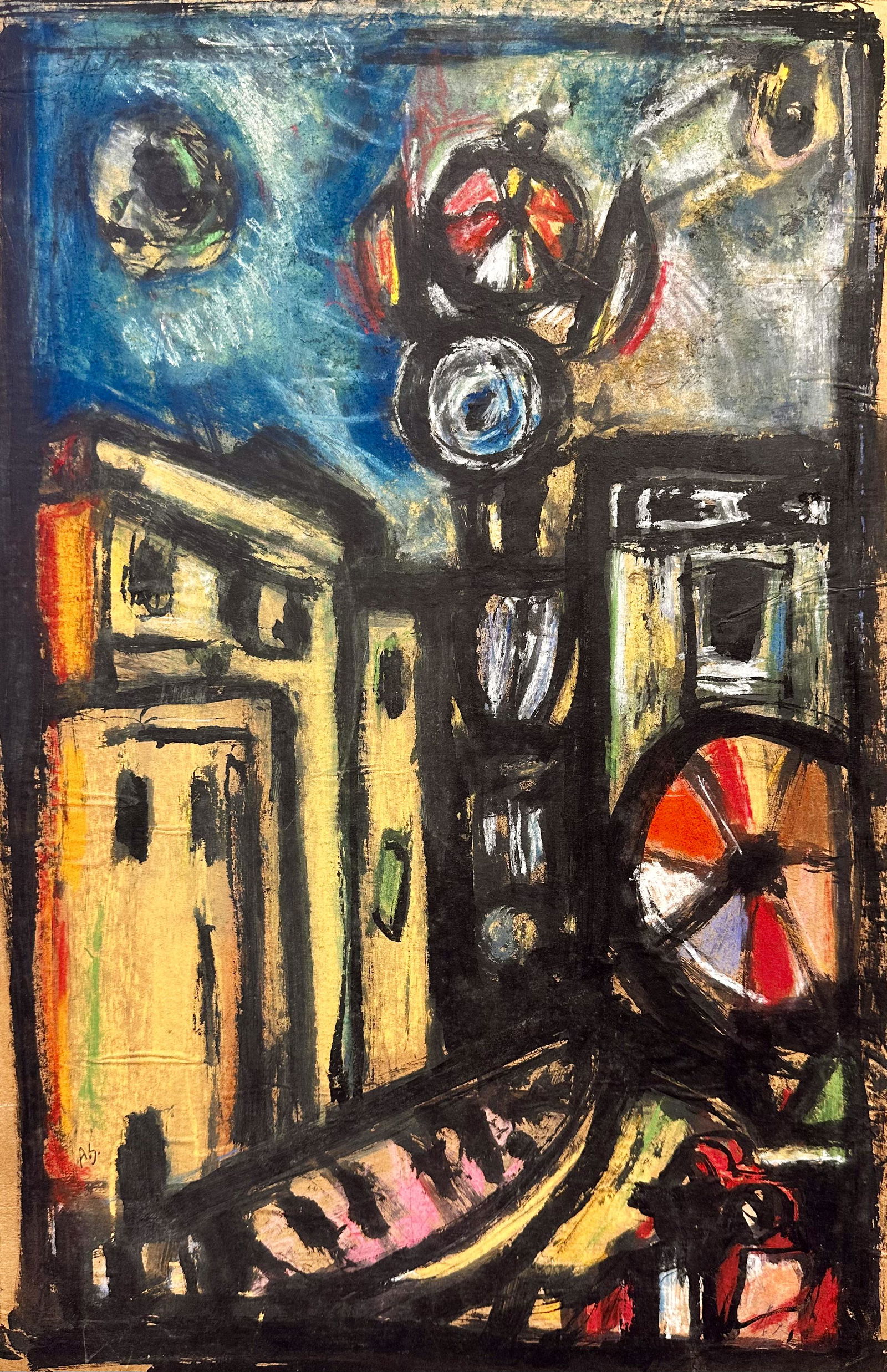 Mid Century Modern Abstract Signed (1 of 2)