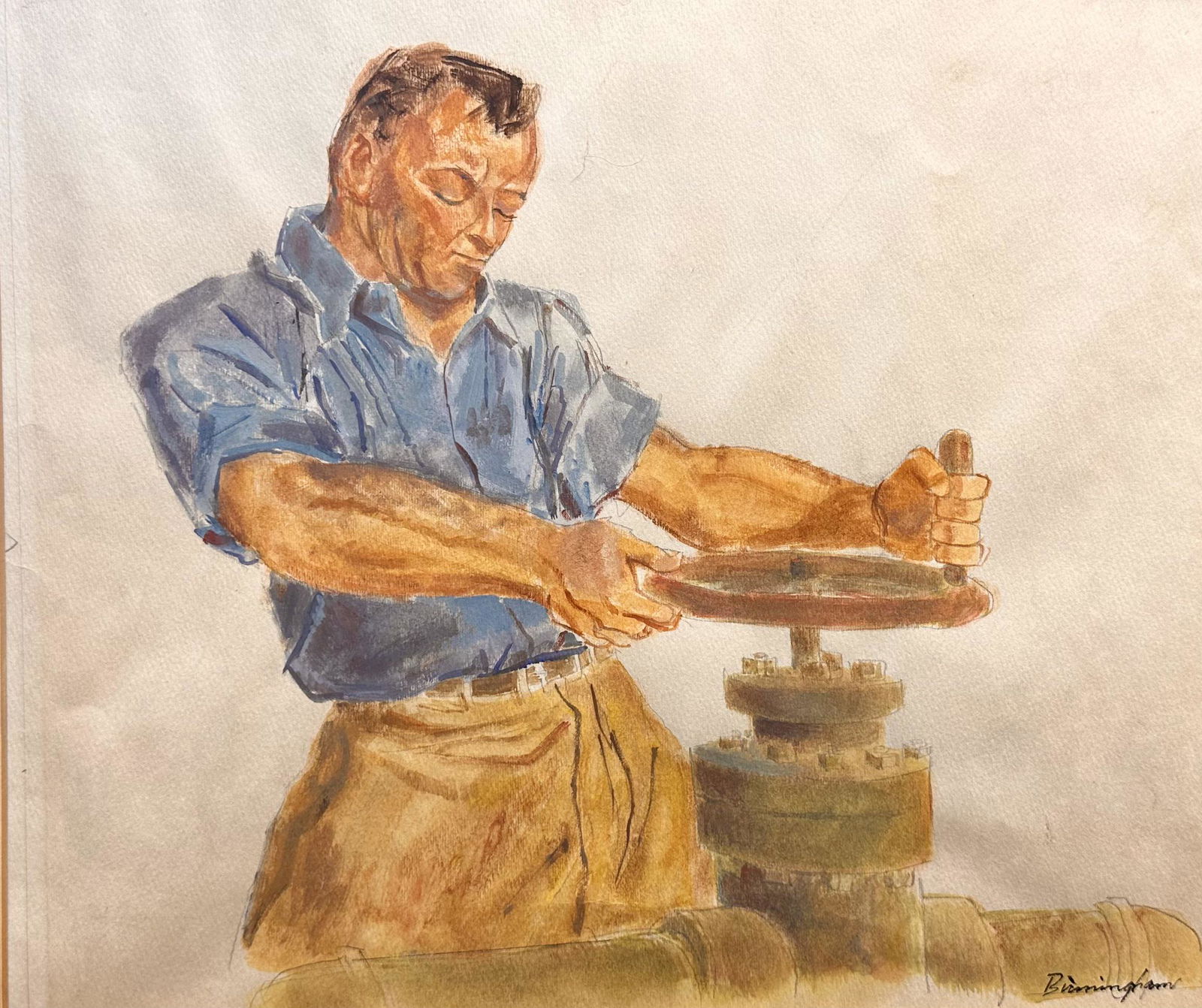 Lloyd Birmingham Original Illustration Industrial Signed #1 (1 of 4)