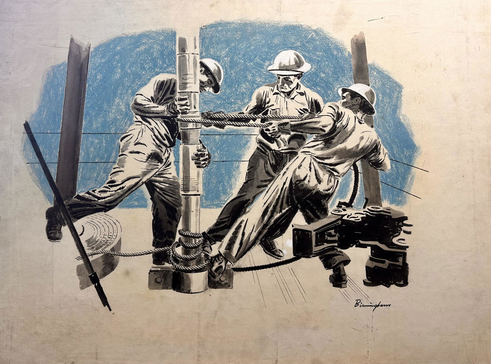 Lloyd Birmingham Original Illustration Industrial Signed #4 (1 of 6)