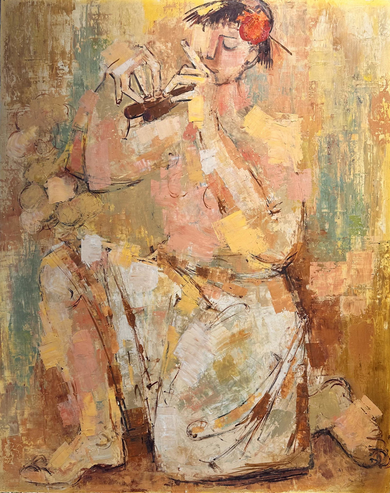 Tom Maley Massachusetts Abstract Expressionist Artist Signed (1 of 3)