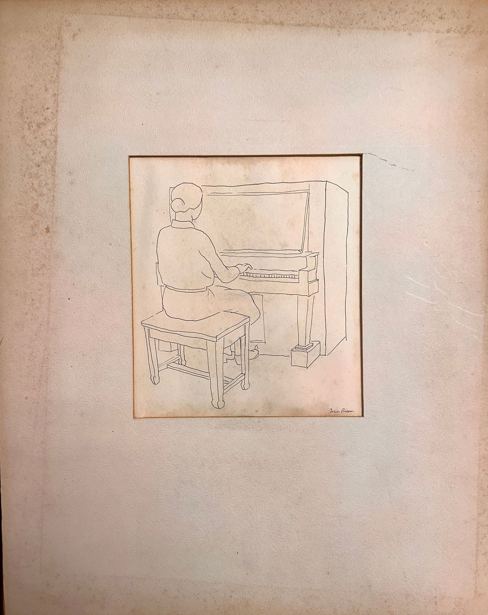 John Vincent Bloom Iowa Artist Original Drawing 1928 Signed (1 of 6)