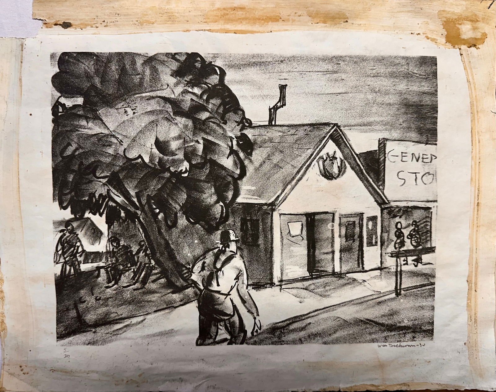 William Stirling Dickinson Chicago Illinois Artist Lithograph Signed 1930 WPA Era #3 (1 of 4)