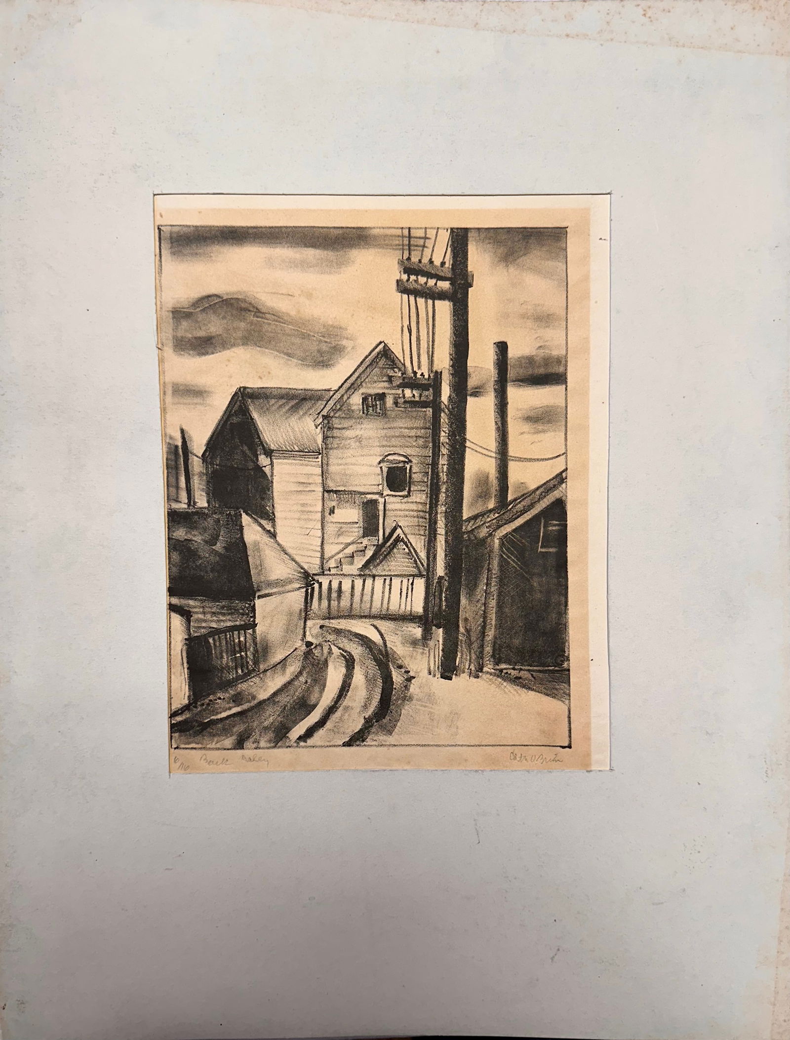 WPA Era Lithograph Illegible signature (1 of 6)