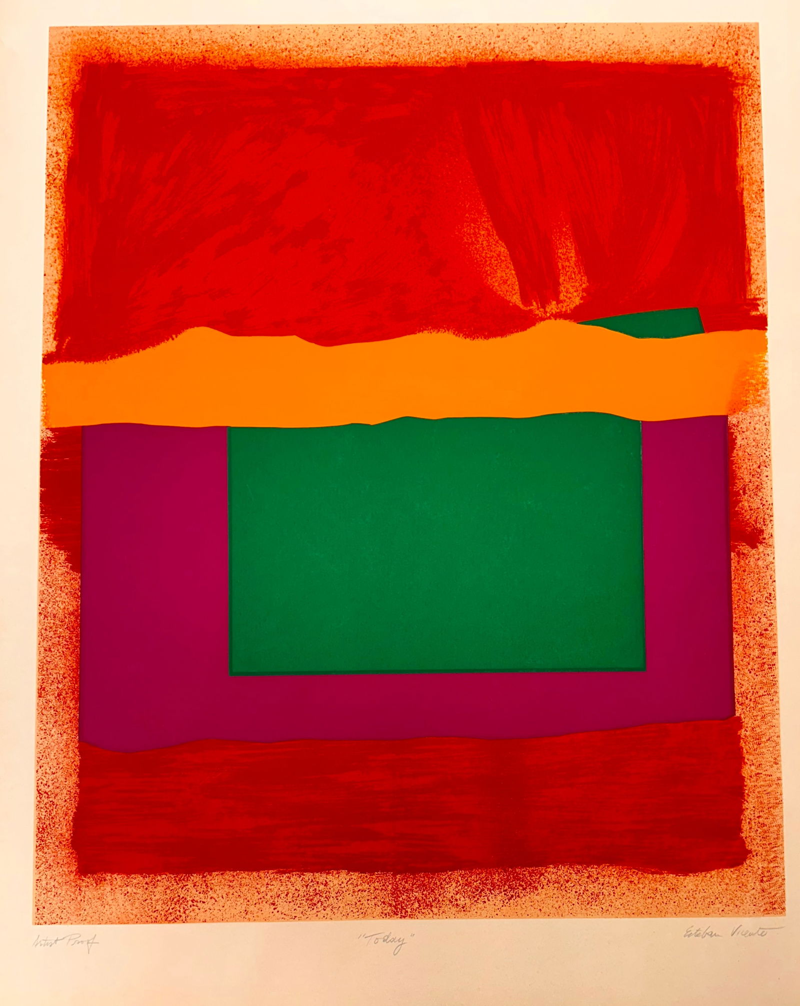 Esteban Vicente Spanish American Abstract Expressionist Artist Color Screenprint Signed #2 (1 of 6)