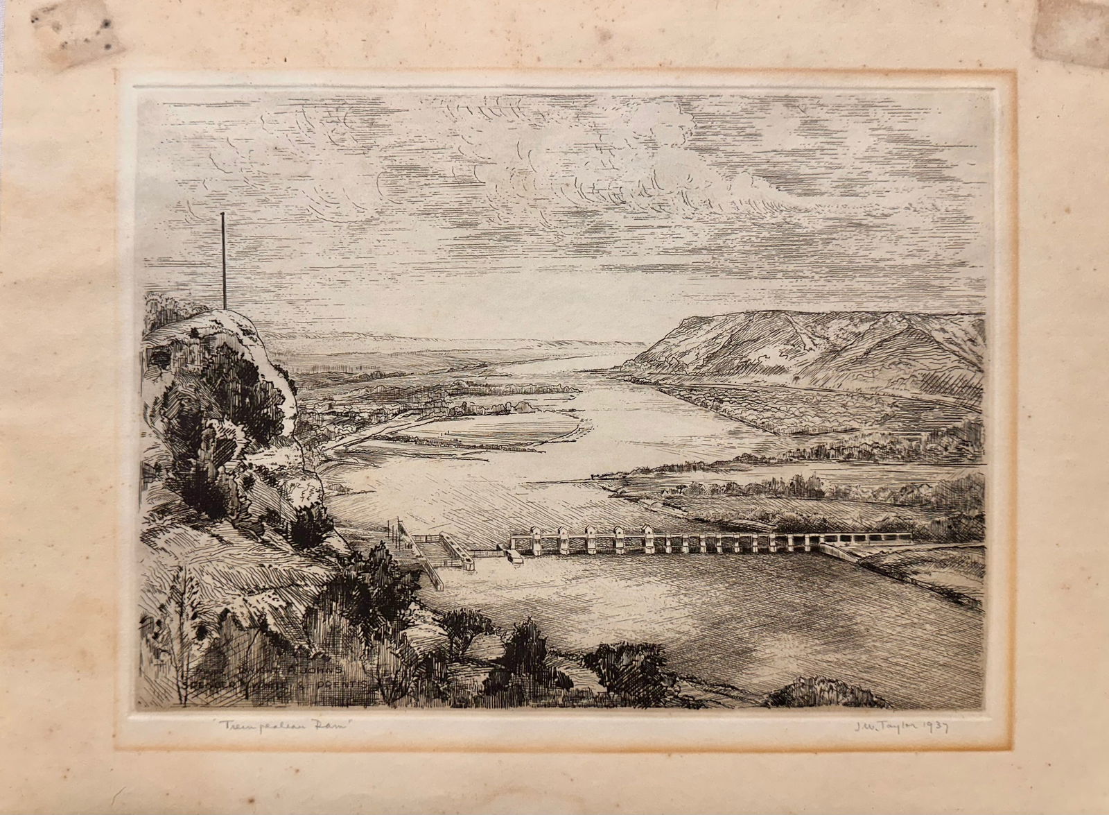 John Williams Taylor Maryland Artist Etching WPA Era SIgned (1 of 4)