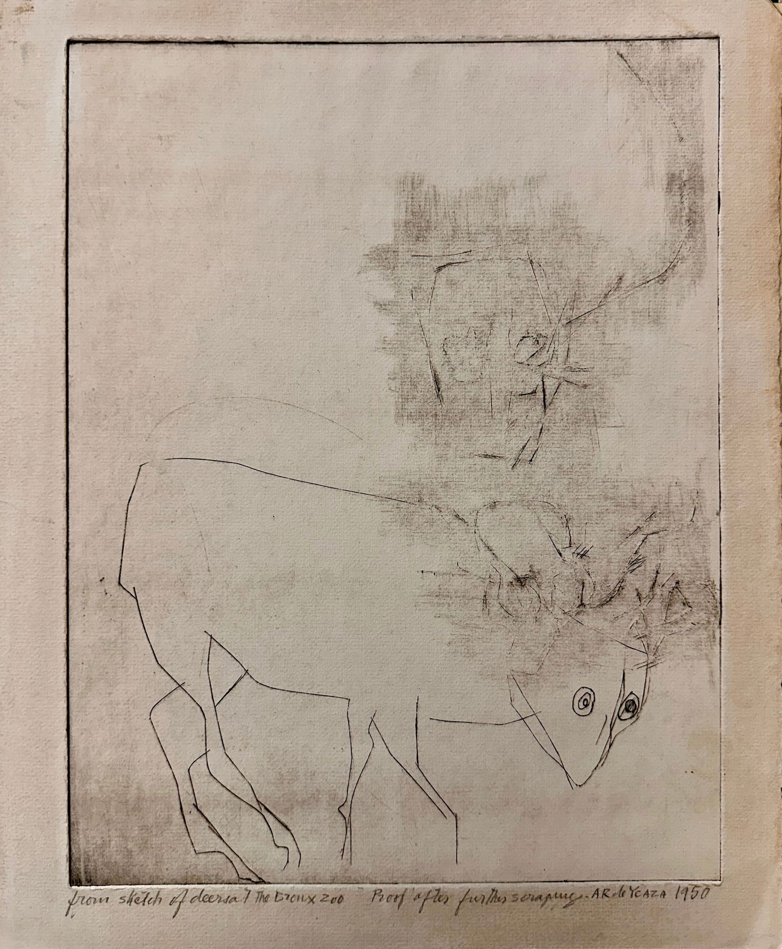 Ana Rosa Marcos De Ycaza Modernist Etching Signed #2 (1 of 6)