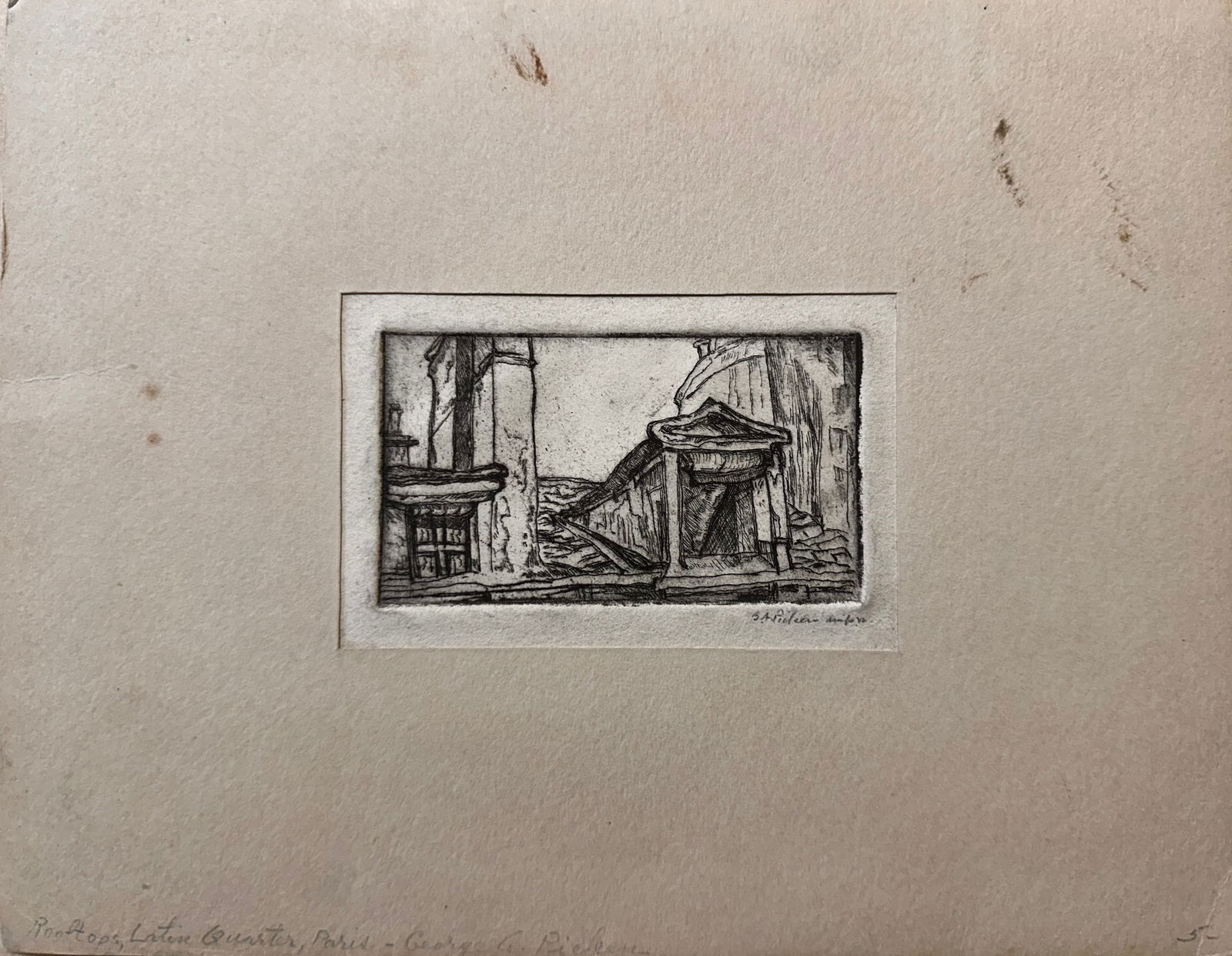 George Picken New York artist Signed Etching #1 (1 of 6)