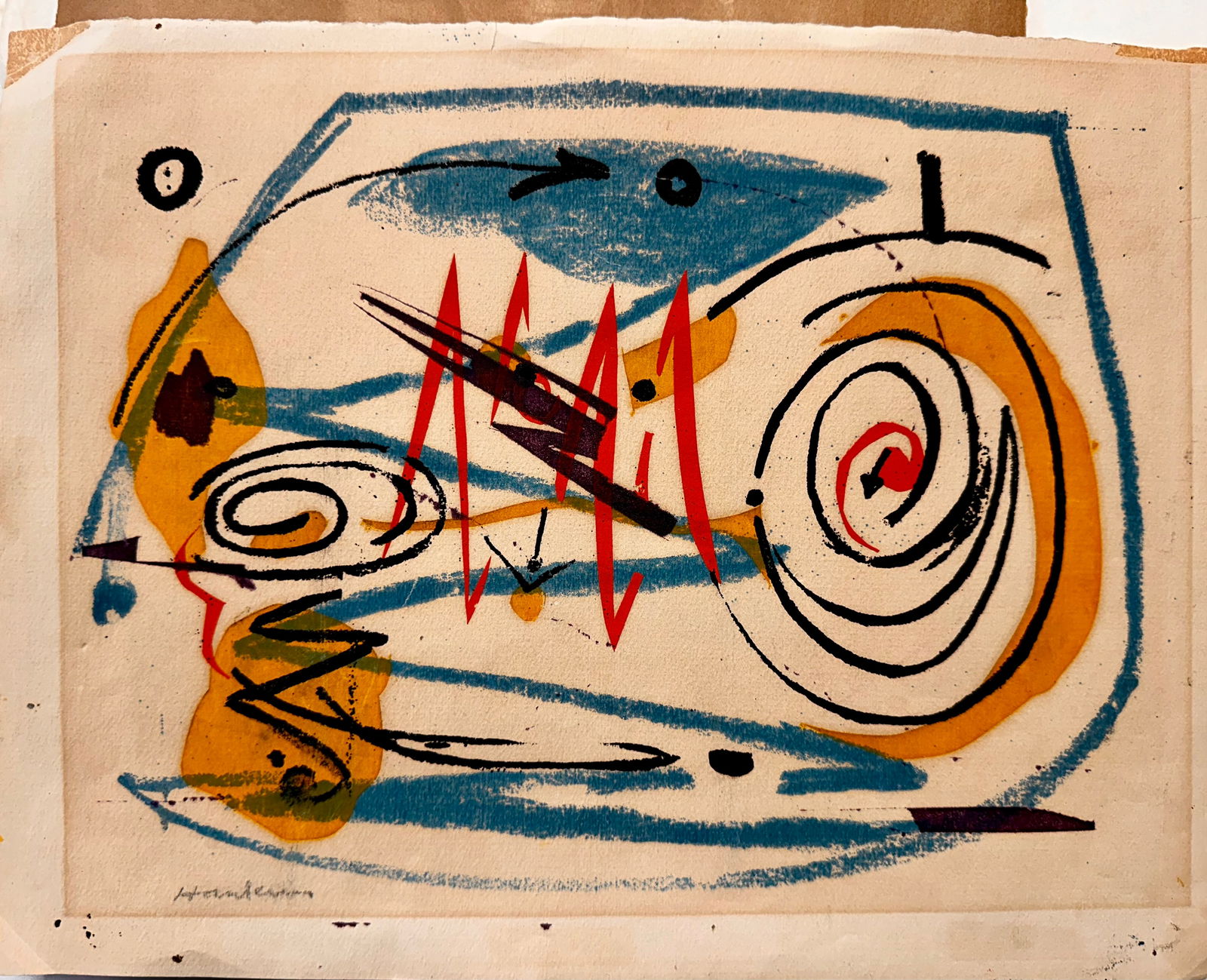 1940's Abstract Expressionist Silkscreen Signed (1 of 4)