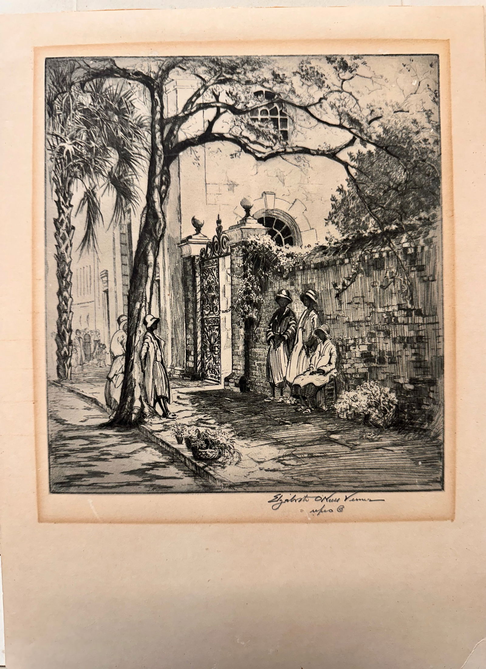 Elizabeth O'Neill Verner Repro Etching Pencil Signed Charleston (1 of 4)