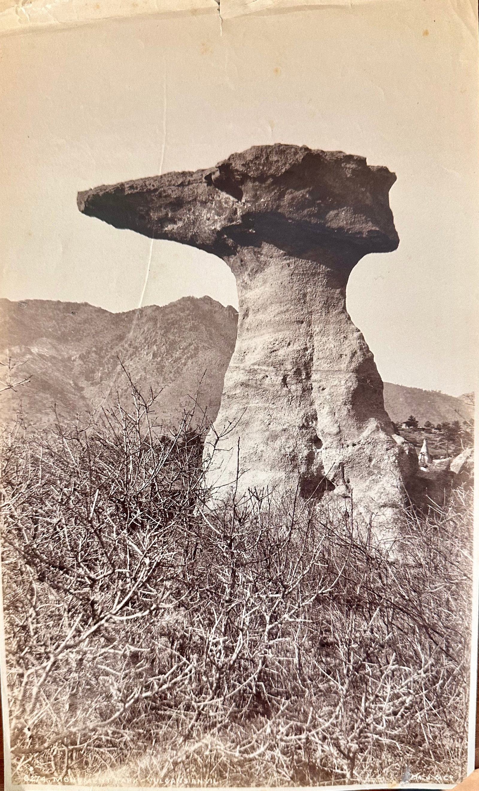 Henry Hamilton Bennett Vintage Albumen Photograph Monument Park, Vulcan's Anvil, Colorado #18+: Henry Hamilton Bennett Vintage Photograph Wisconsin Dells #18, 10 1/4 x 6 1/4" overall, "Monument Park, Vulcan's Anvil, Colorado", this is one of a few Henry Hamilton Bennett photographs that we have 