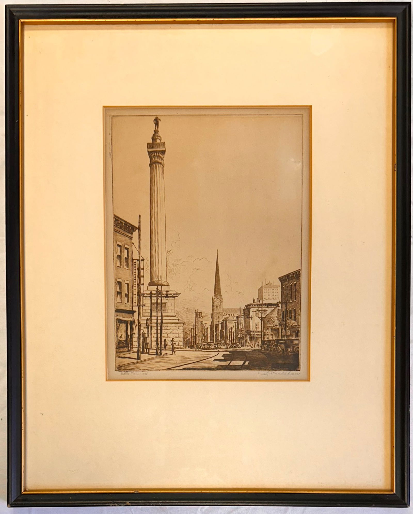 George A. Bradshaw Trenton New Jersey Artist Etching Signed (1 of 7)