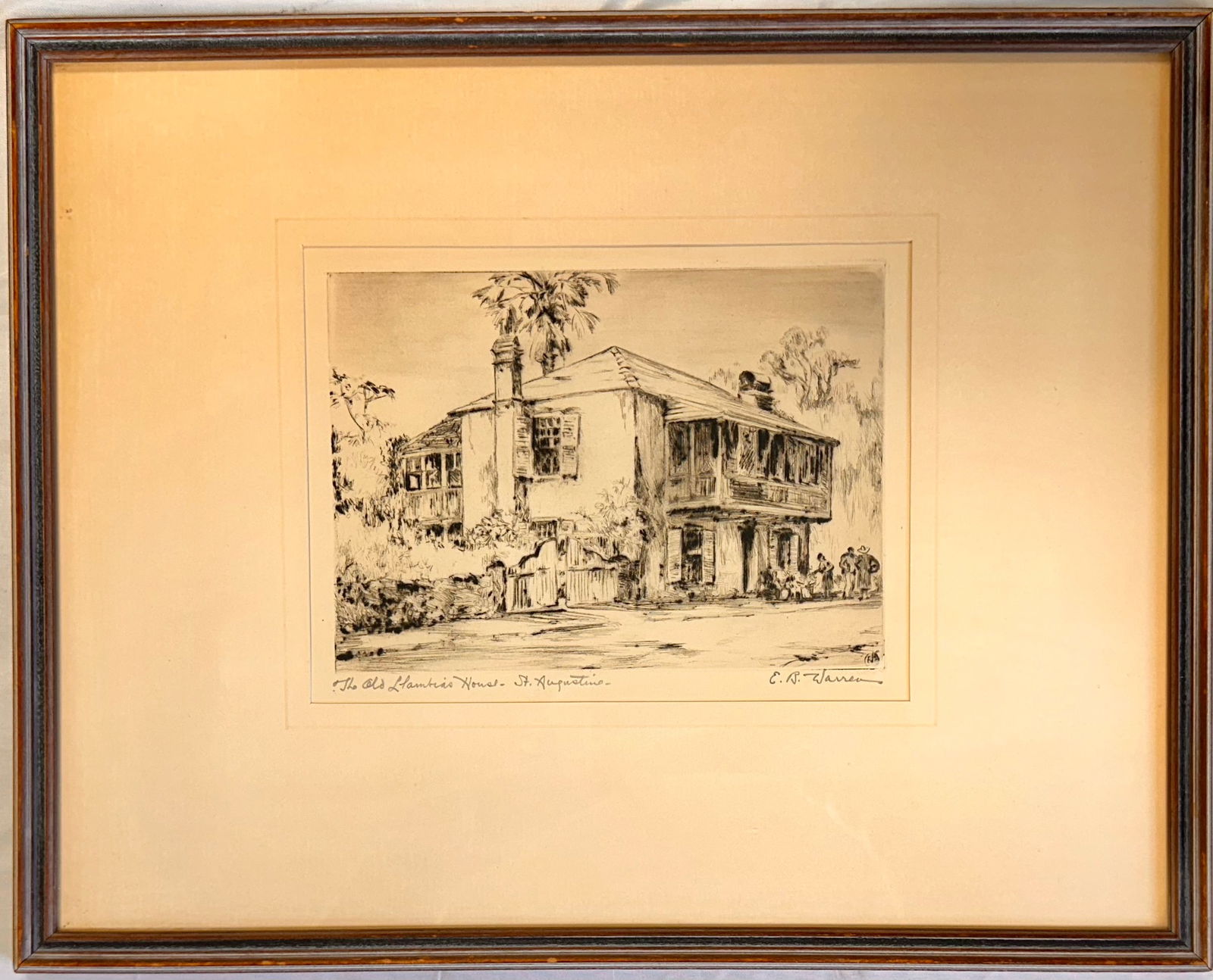 Elizabeth Boardman Warren St. Augustine Florida Scene Etching Signed #1 (1 of 5)