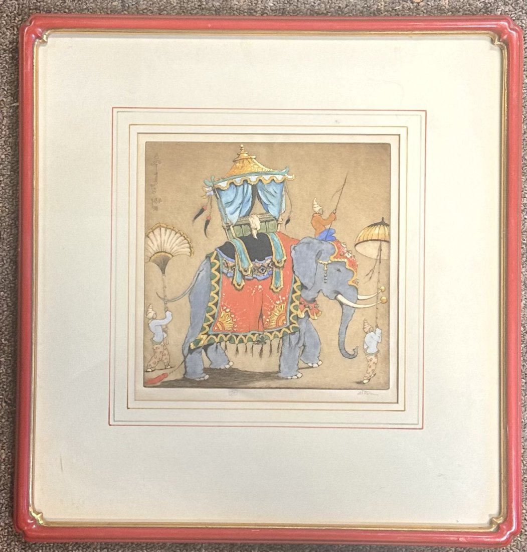 Dorsey Potter Tyson New York Maryland artist hand Colored Etching Signed #1 (1 of 6)