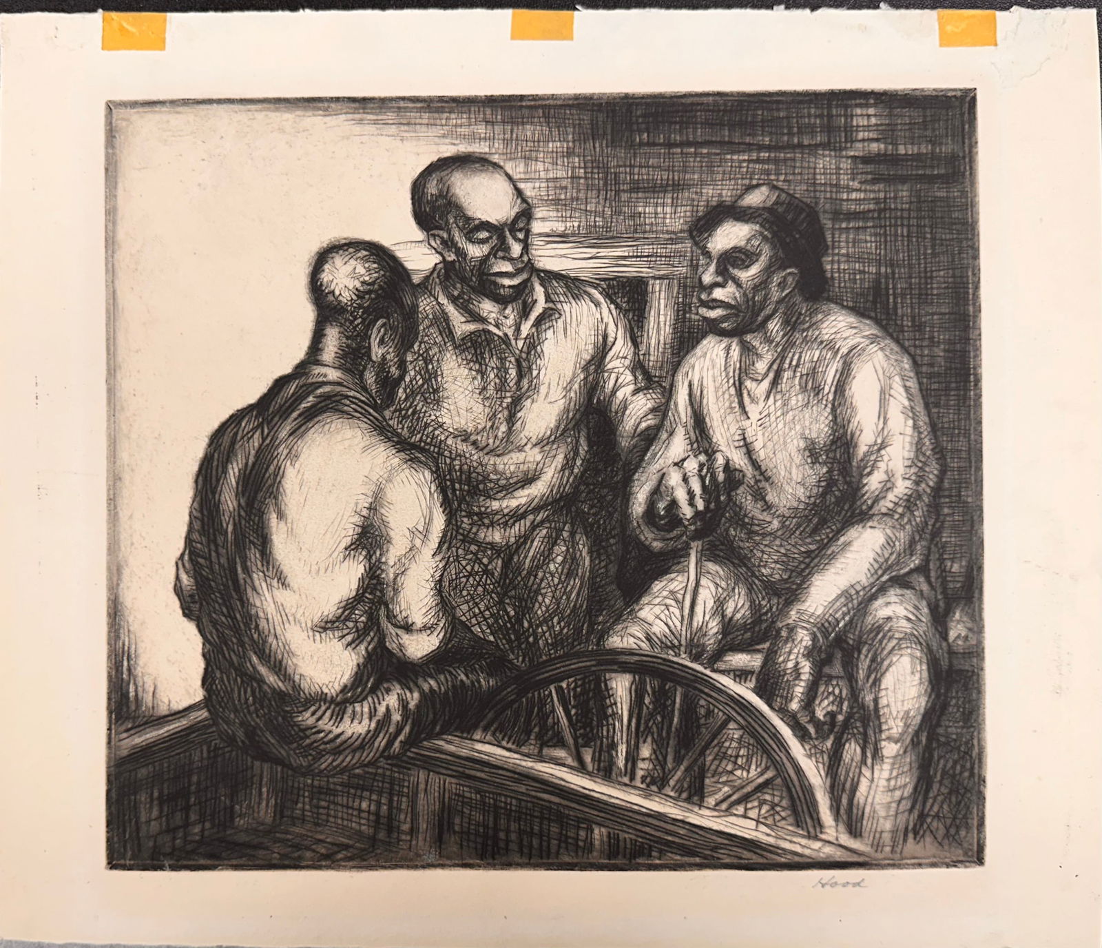 Richard Hood Philadelphia Pennsylvania WPA Era Signed Etching African American Image #2 (1 of 4)