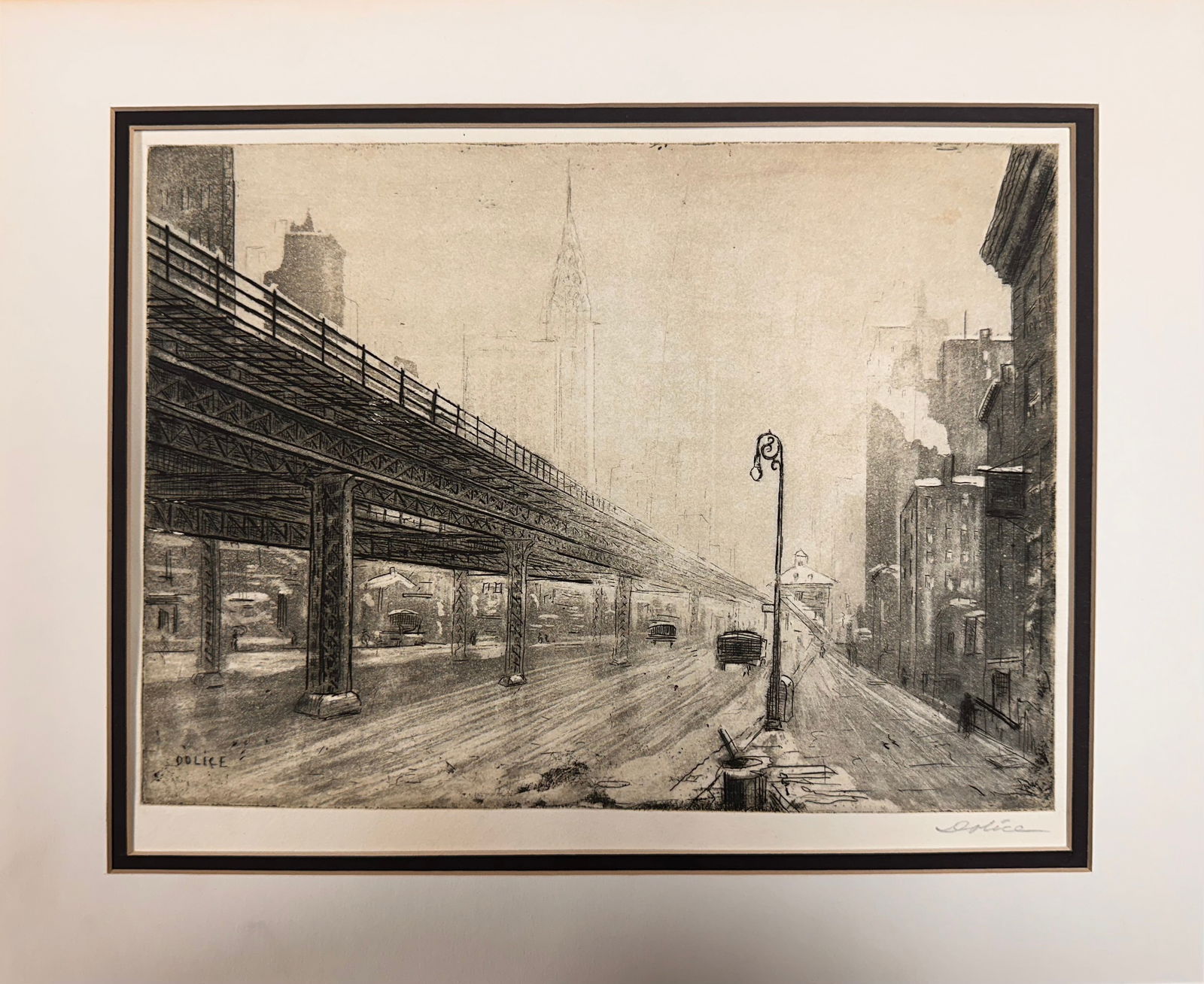 Leon Dolice New York City Scene Etching Signed #2 (1 of 4)
