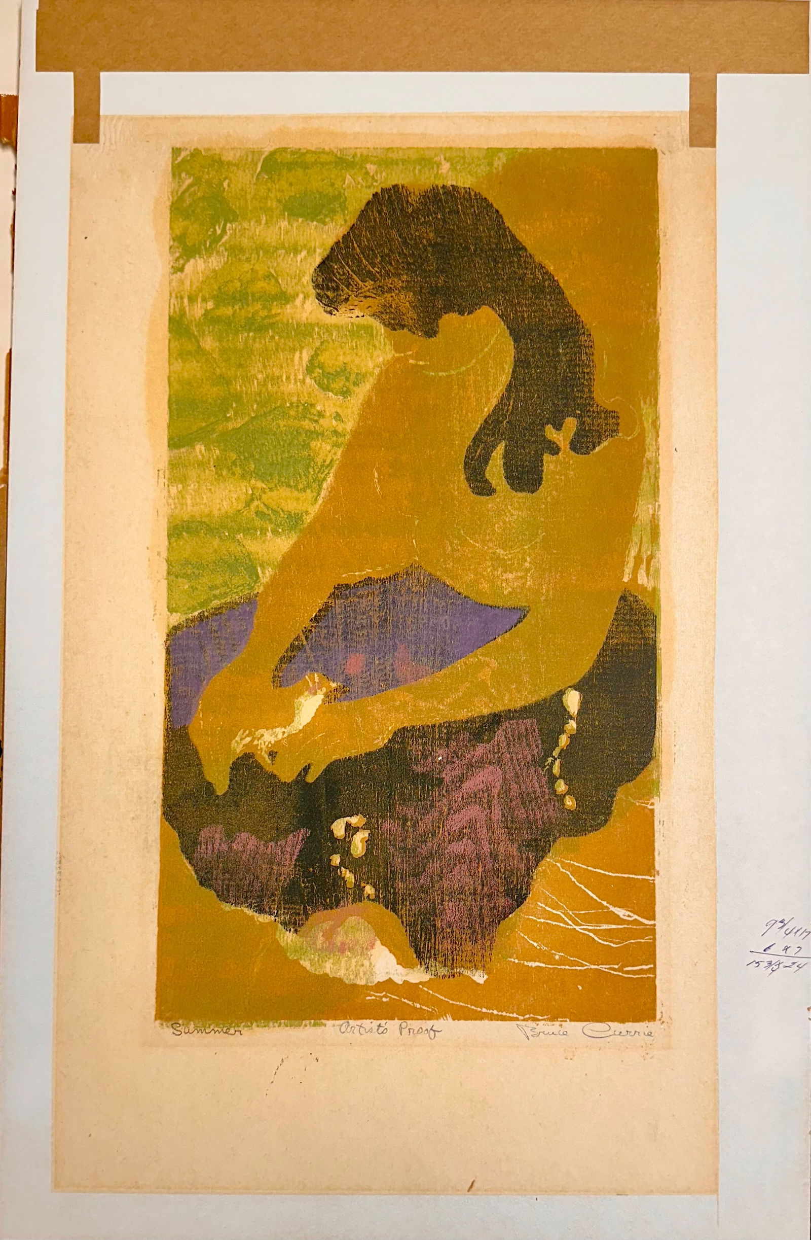 Bruce Currie Woodstock Artist Color Woodcut Signed (1 of 6)