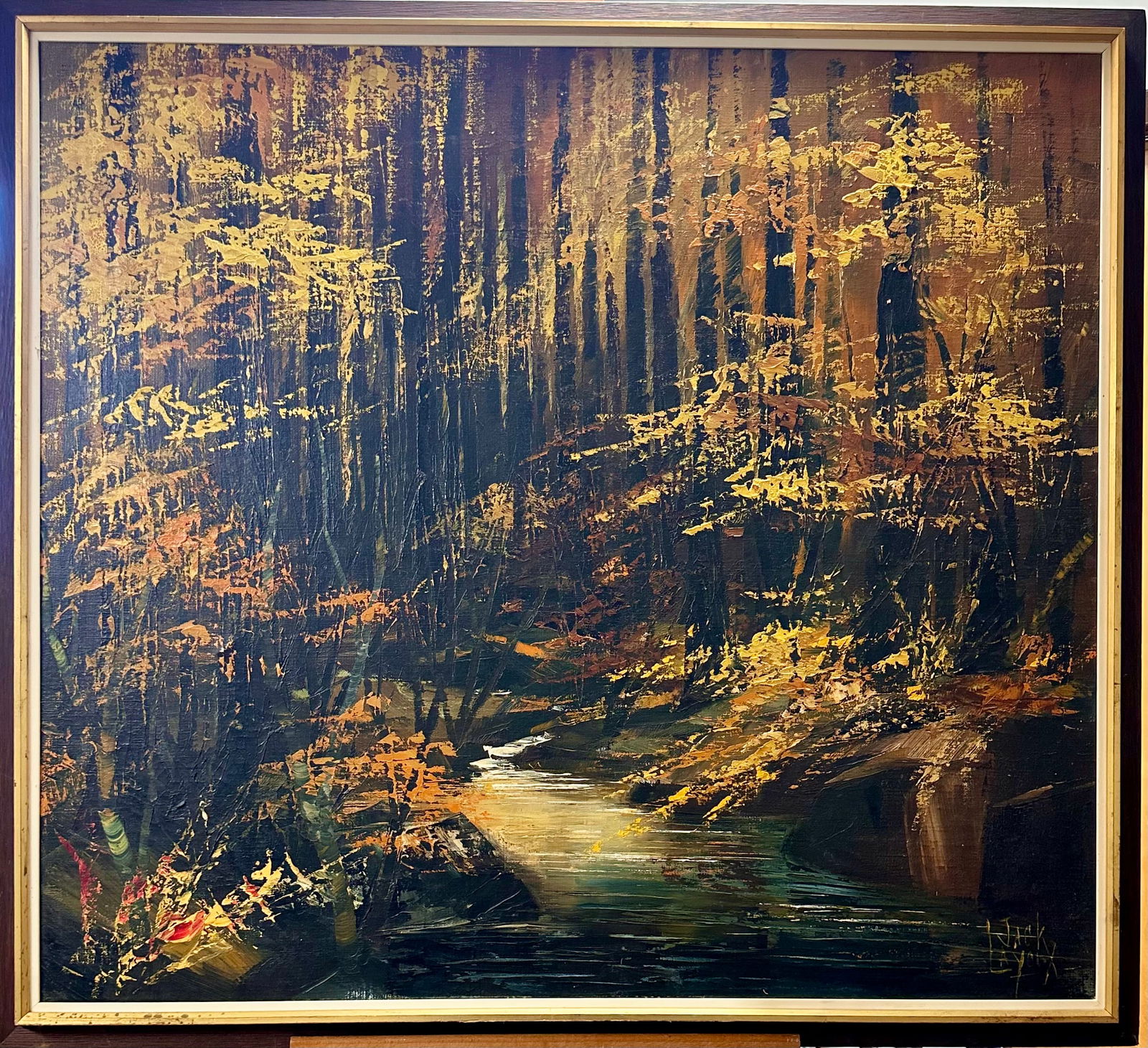 American School California MCM Modernist Jack Laycox Oil Painting Signed (1 of 4)