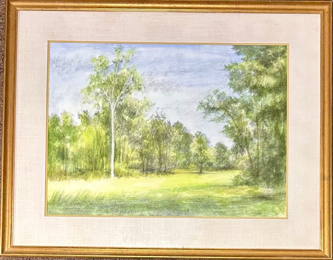 American School Texas Artist Henri Gadbois Mixed Media Signed: American School Texas Artist Henri Gadbois Mixed Media Signed, pastel and graphite, 1975, SLR, 16 x 22", 24 x 30" framed. Born in Houston, Texas to a father working as a commercial artist for Madison 