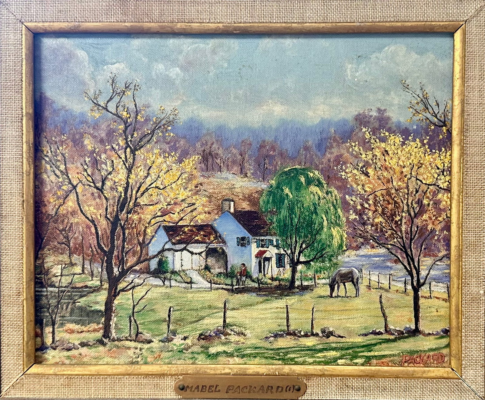 Vintage American School California Impressionist Oil Painting Mabel Packard Pasadena Signed (1 of 6)
