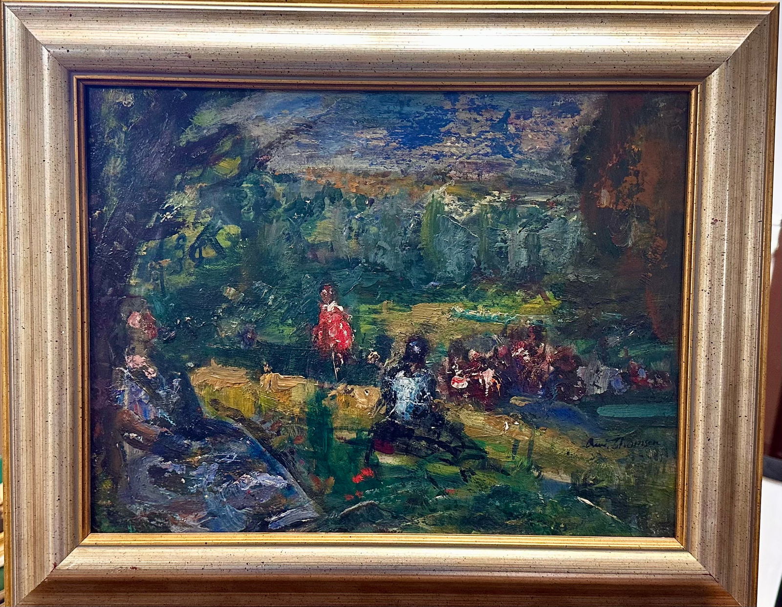 Antique French School Rene Thomson Impressionist Signed oil Painting (1 of 6)