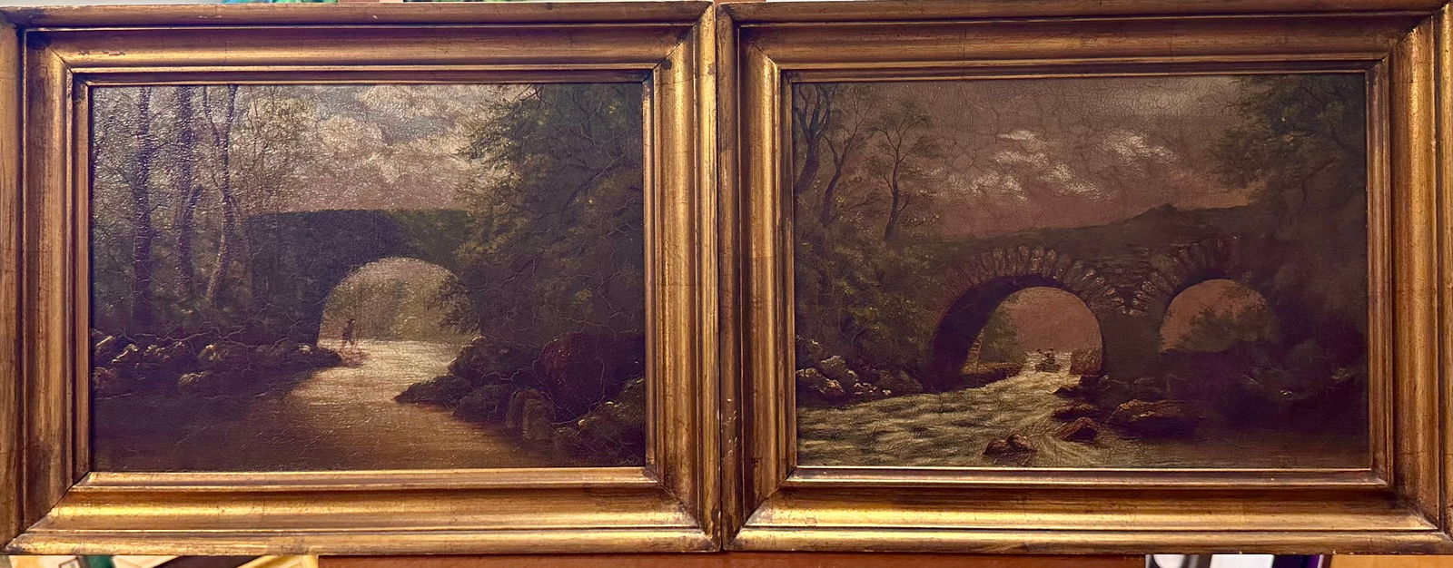 Antique Pair of 19th Century Irish School Oil Paintings signed dated (1 of 9)