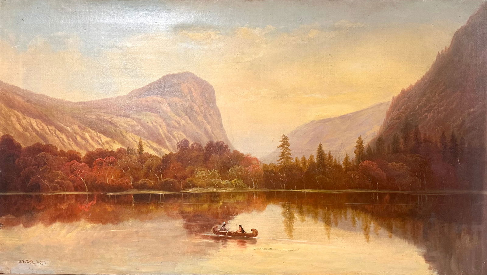 Antique 19th Century American School Painting Beverly, New Jersey Signed (1 of 5)