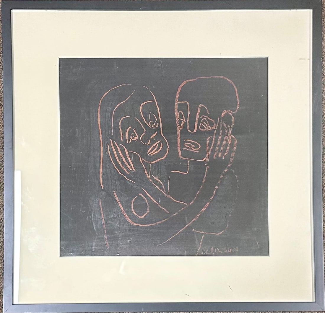 Vintage Modernist African American California Artist John Wilson Exhibited (1 of 5)