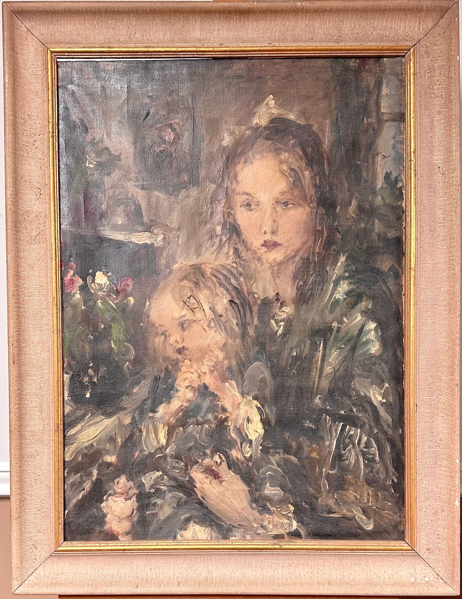 Vintage Hungarian School Aurel Naray Oil Painting Female Portrait Signed (1 of 4)