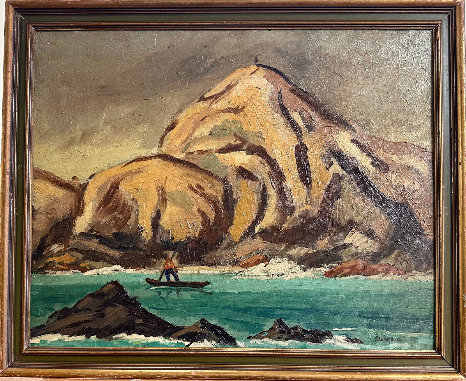 American New Jersey Modernist Artist George Alan Swanson Painting SIgned (1 of 4)