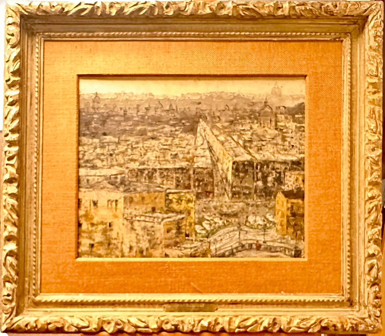 Vintage American Artist Modernist MCM City Urban Scene Heydenryk frame (1 of 6)