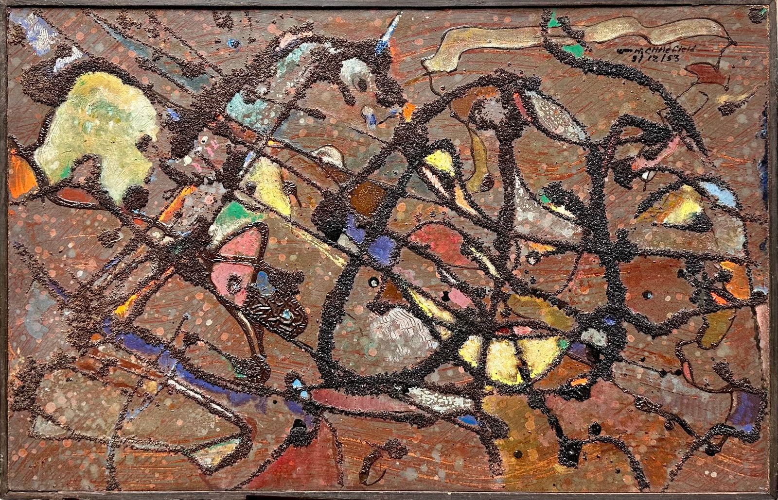 Vintage American Modernist Abstract Artist William H. Littlefield Cape Cod Exhibited Oil Painting (1 of 5)