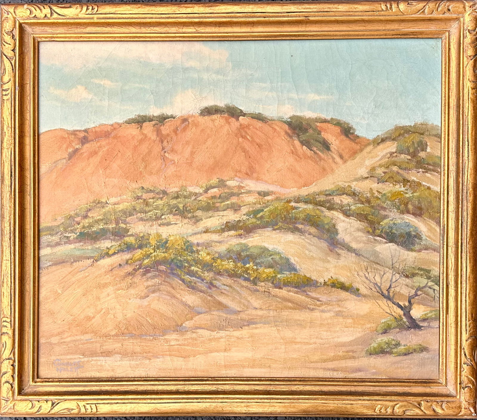 Antique American California Impressionist Charles Hulett Manhattan Beach Oil Painting Signed (1 of 8)