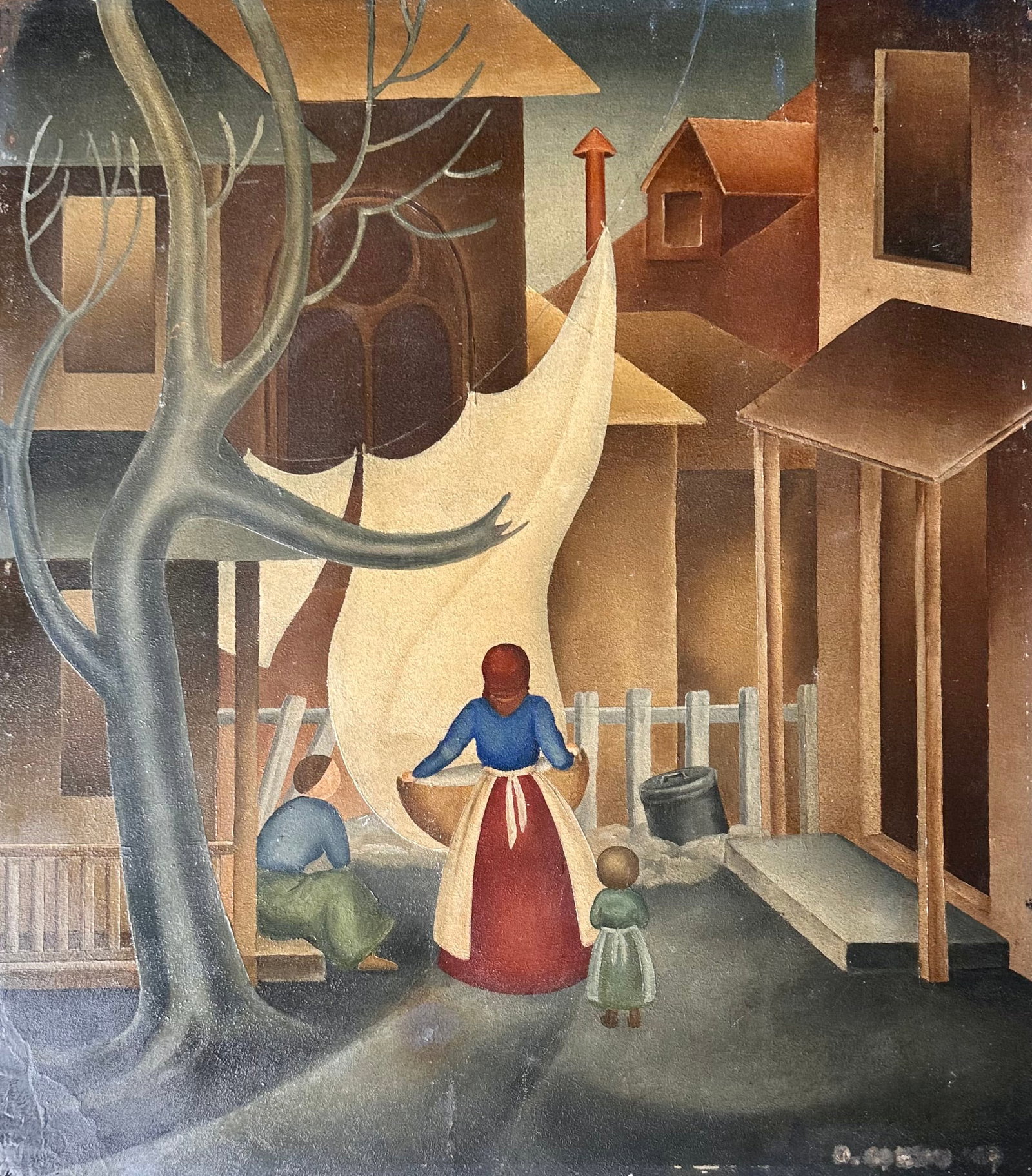 Vintage American Artist Arts and Crafts Oil Painting Provincetown Signed (1 of 5)