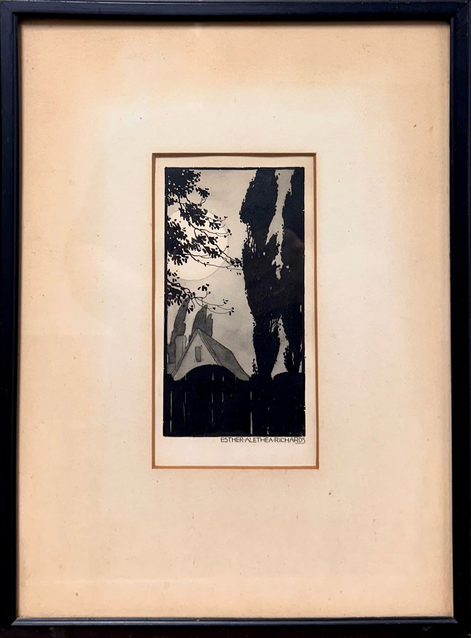 Vintage American Artist Arts and Crafts Watercolor Esther Althea Richards (1 of 3)