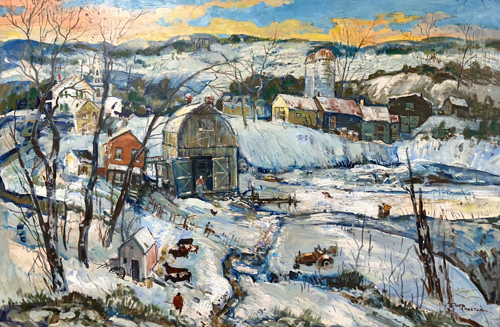 Vintage American School Artist F.W.Proctor Signed (1 of 6)