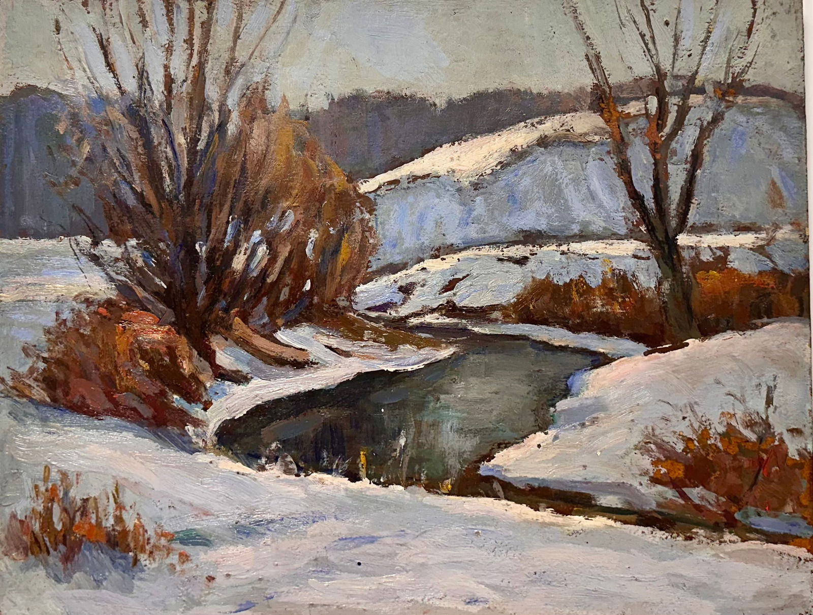 Antique American Bucks County Impressionist 1920's Oil Painting (1 of 3)